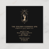 *~* Moon Stars Golden Goddess Zee Bathing Urn Spa Vierkante Visitekaartje (Achterkant)