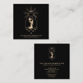 *~* Moon Stars Golden Goddess Zee Bathing Urn Spa Vierkante Visitekaartje (Voorkant / Achterkant)