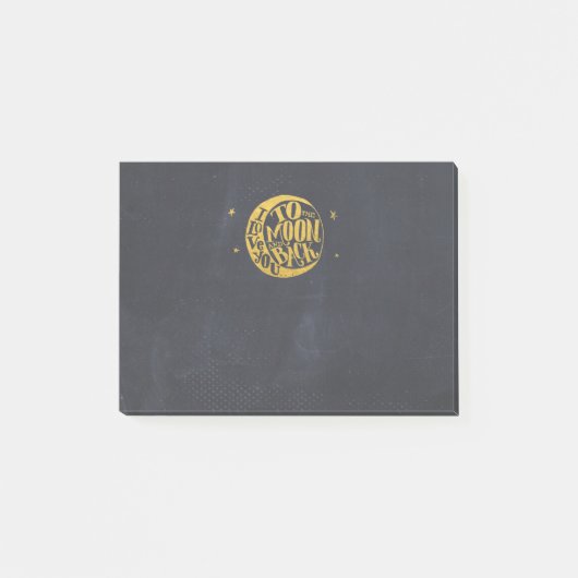 Moon & Stars - Liefde Gezegde op goud en zwart Post-it® Notes (Voorkant)
