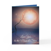 Moon & Stars Love You Romantic Folded