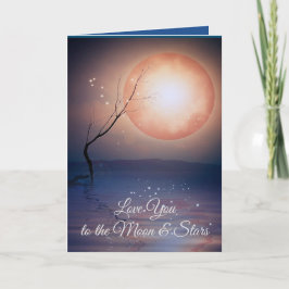 Moon & Stars Love You Romantic Folded Feestdagen Kaart