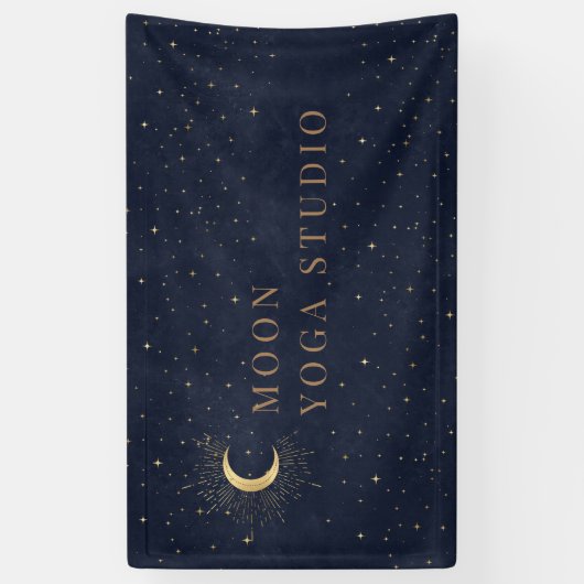 Moon Stars Midnight Blue Banner (Verticaal)