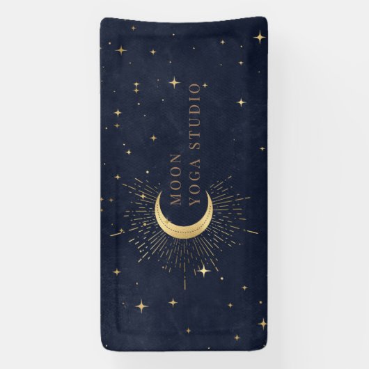 Moon Stars Midnight Blue Banner (Verticaal)
