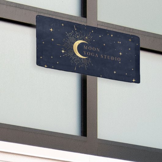 Moon Stars Midnight Blue Banner (Buitenkant Gebouw)