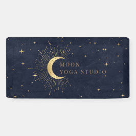 Moon Stars Midnight Blue Banner