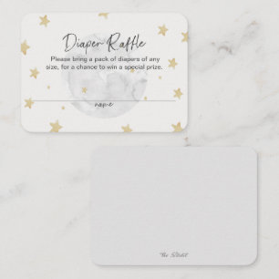 Moon Stars Neutral Diaper Raffle Baby shower Card Visitekaartje
