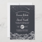 Moon & Stars Night Elegant Wedding Kaart (Voorkant)