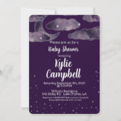Moon, Stars, Night Sky Baby shower Invitation Kaart (Voorkant)