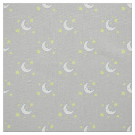 Moon & Stars Originele textieldruk - Grijs Stof
