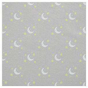 Moon & Stars Originele textieldruk - Grijs Stof