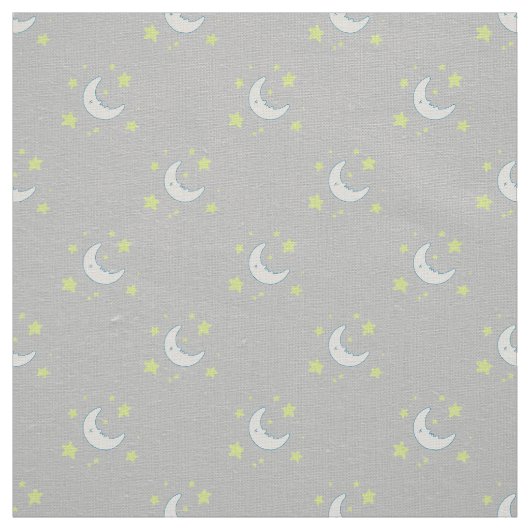 Moon & Stars Originele textieldruk - Grijs Stof (Swatch)