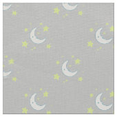 Moon & Stars Originele textieldruk - Grijs Stof (Close Up)