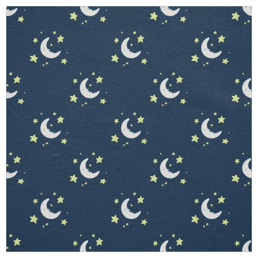Moon & Stars Originele textieldruk op zee Stof (Swatch)