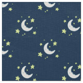Moon & Stars Originele textieldruk op zee Stof (Close Up)