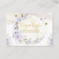 Moon & Stars Paars Gold Floral Diaper Raffle