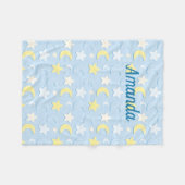 Moon & Stars Patroon Fleece Deken (Voorkant (Horizontaal))
