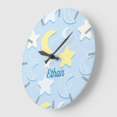 Moon & Stars Patroon Grote Klok (Hoek)