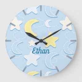 Moon & Stars Patroon Grote Klok