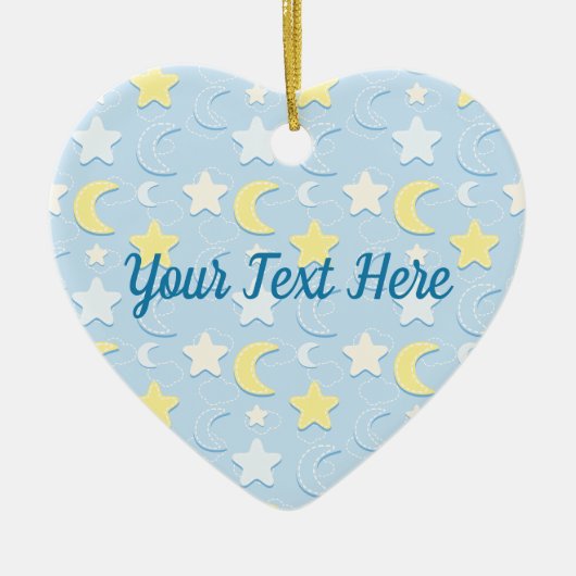 Moon & Stars Patroon Keramisch Ornament (Voorkant)