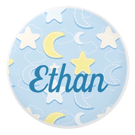 Moon & Stars Patroon Keramische Knop (Voorkant)