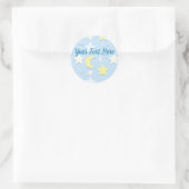 Moon & Stars Patroon Ronde Sticker (Tas)