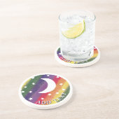 Moon Stars Rainbow Waterverf Decor Zandsteen Onderzetter (Zijkant)