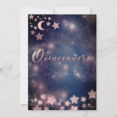 Moon & stars Roos gouden glitterjurk hemels Kaart (Achterkant)