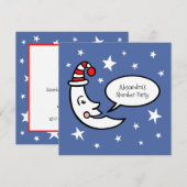Moon & Stars Slumber Party Birthday Uitnodiging (Voorkant / Achterkant)