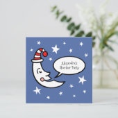 Moon & Stars Slumber Party Birthday Uitnodiging (Staand voorkant)