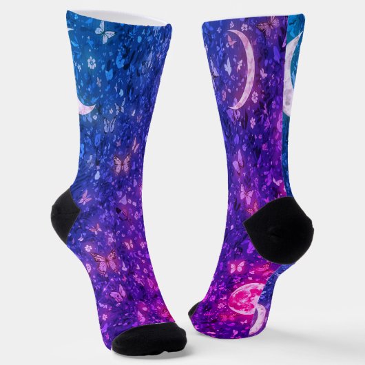 Moon Stars Sokken – Celestial Comfort Draag (Gebogen)