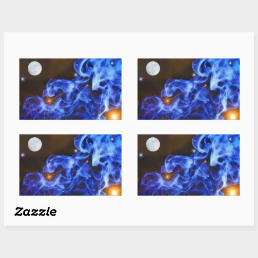 Moon Stars Space Art Sticker (Vel)