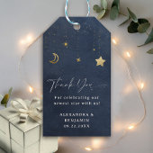 Moon Stars Starry Night Navy Blue Gold Baby Shower Cadeaulabel