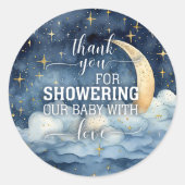 Moon Stars Sterrennacht Baby shower Sticker (Voorkant)