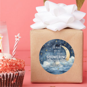 Moon Stars Sterrennacht Baby shower Sticker