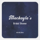 Moon Stars & String Lights Bruiloftsfeest Vierkante Sticker (Voorkant)
