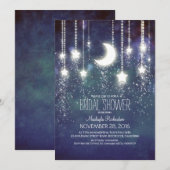 Moon Stars & String Lights Vrijgezellenfeest Kaart (Voorkant / Achterkant)