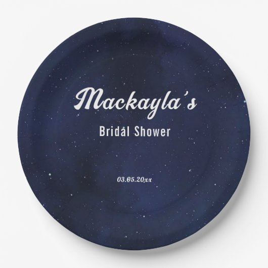 Moon Stars & String Lights Vrijgezellenfeest Papieren Bordje (Voorkant)