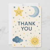 Moon, Stars & Sun Celestial Baby shower Bedankt Kaart (Voorkant)