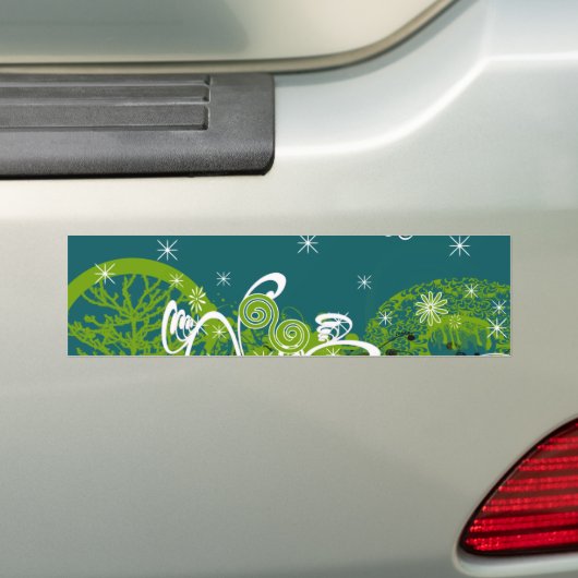 Moon Stars Swirl Paint Splat Bumpersticker (Op auto)