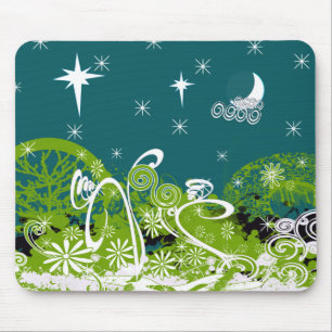 Moon Stars Swirl Paint Splat Muismat