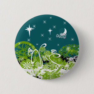 Moon Stars Swirl Paint Splat Ronde Button 5,7 Cm