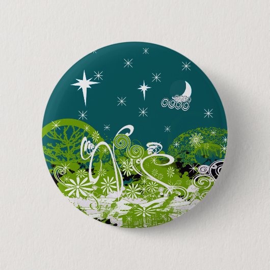 Moon Stars Swirl Paint Splat Ronde Button 5,7 Cm (Voorkant)