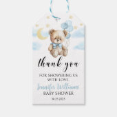 Moon & stars teddybeer baby shower dank u labels cadeaulabel (Voorkant)