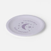 Moon Stars Theme Baby shower Lavender Papieren Bordje (Gekanteld)