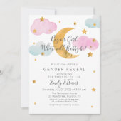 Moon & Stars theme Gender Reveal Boy or Girl Kaart (Voorkant)