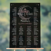 Moon Stars Tiara Black Quinceañera Zitting Grafiek Acryl Bord (Neutraal)