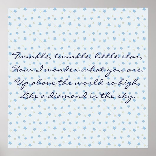 Moon & Stars (Twinkle Twinkle Little Star) Poster (Voorkant)