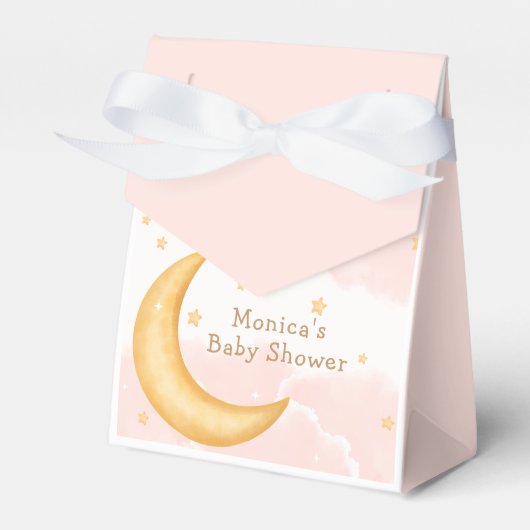 Moon Stars Twinkle Twinkle Meisje Baby shower Bedankdoosjes (Voorkant Zijde)