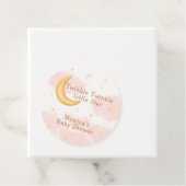 Moon Stars Twinkle Twinkle Meisje Baby shower Bedankjes Labels (In situ)
