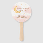 Moon Stars Twinkle Twinkle Meisje Baby shower Handwaaier (Achterkant)